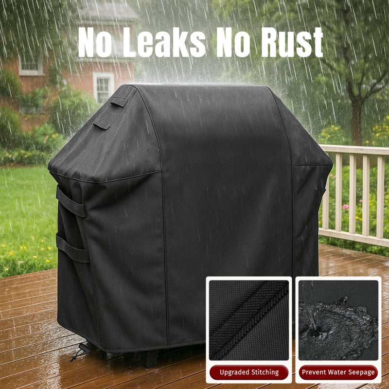 SHINESTAR Grill Cover for Weber Spirit 200/300 Series, Also Fits for Spirit II 300, Double Straps and Built-in Vents, Waterproof, 52-Inch, Black - Image 5